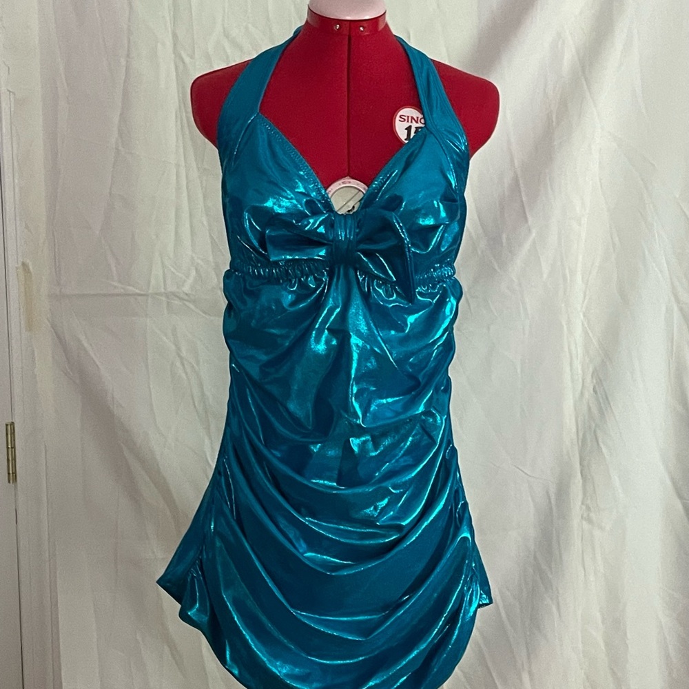 Metallic Teal One-Piece Swimsuit